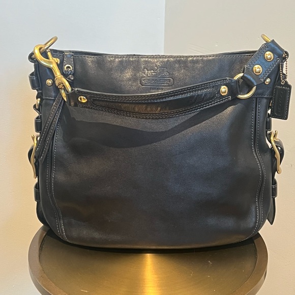 Coach Zoe Hobo Black Leather Bag | Purse | Satchel - Picture 7 of 13